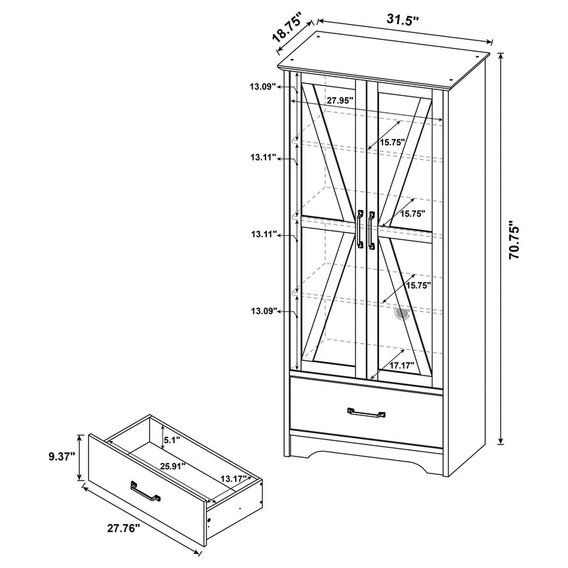 Arvida 2-door Bedroom Wardrobe Storage Cabinet Armoire Latte - 950443
