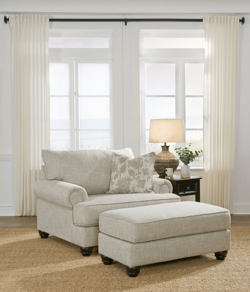 Asanti Sofa, Loveseat, Chair and Ottoman in Fog - PKG012990