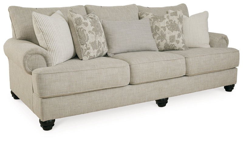 Asanti Sofa, Loveseat, Chair and Ottoman in Fog - PKG012990