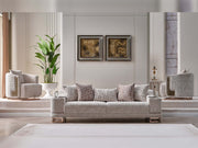 Asel 4-pieces (Four Seat Sofa & Sofa & 2 Chair) Livingroom in Cream - 200-SAN-ASE-CRE-4311