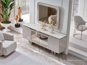 Asel Diningroom (Consol With Mirror & Dining Table & 6 Dining Chair) - 200-SAN-ASE-DT-6-SET