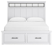 Ashbryn California King Panel Storage Bed and 2 Nightstands in White/Natural - PKG016981