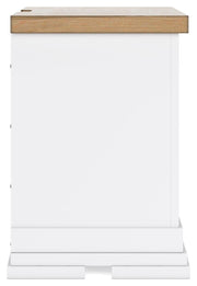 Ashbryn King Panel Storage Bed and 2 Nightstands in White/Natural - PKG016972