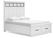 Ashbryn Queen Panel Storage Bed and Dresser in White/Natural - PKG016961