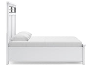 Ashbryn Queen Panel Storage Bed and Dresser in White/Natural - PKG016961
