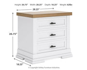 Ashbryn Queen Panel Storage Bed with Mirrored Dresser and Nightstand in White/Natural from Ashley - DMV Furniture