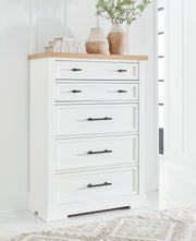 Ashbryn White/Natural Chest of Drawers - B844-46