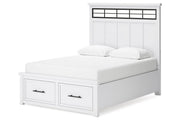 Ashbryn White/Natural Queen Platform Storage Bed - DMV FurnitureQueen Bed