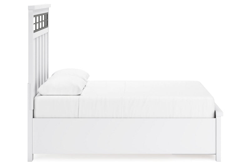 Ashbryn White/Natural Queen Platform Storage Bed - DMV FurnitureQueen Bed