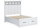 Ashbryn White/Natural Queen Platform Storage Bed - DMV FurnitureQueen Bed