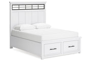 Ashbryn White/Natural Queen Platform Storage Bed - DMV FurnitureQueen Bed