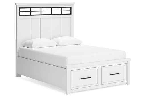 Ashbryn White/Natural Queen Platform Storage Bed - DMV FurnitureQueen Bed