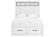 Ashbryn White/Natural Queen Platform Storage Bed - DMV FurnitureQueen Bed