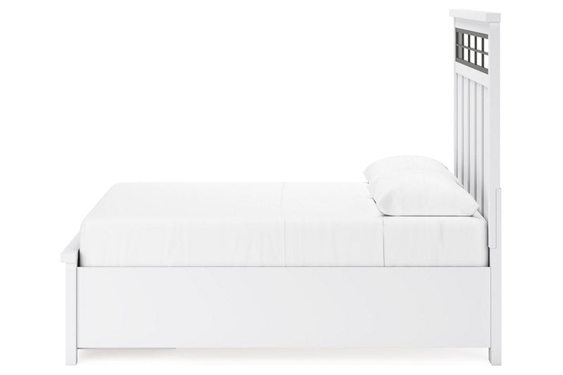 Ashbryn White/Natural Queen Platform Storage Bed - DMV FurnitureQueen Bed