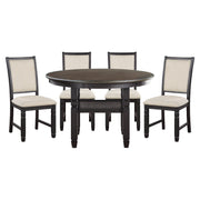 Asher Black/Brown Round 5 - Piece Dining Room Set - DMV FurnitureDining Room Set