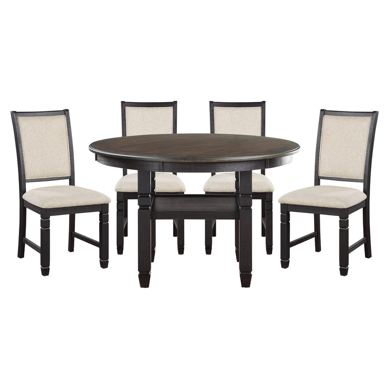 Asher Black/Brown Round 5 - Piece Dining Room Set - DMV FurnitureDining Room Set