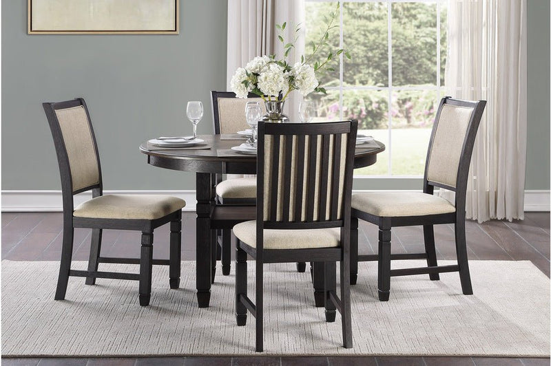 Asher Black/Brown Round 5 - Piece Dining Room Set - DMV FurnitureDining Room Set