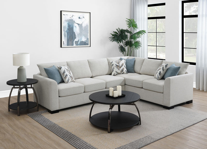 Ashford Chenille Upholstered Sleeper Sectional Sofa Greige - 500818