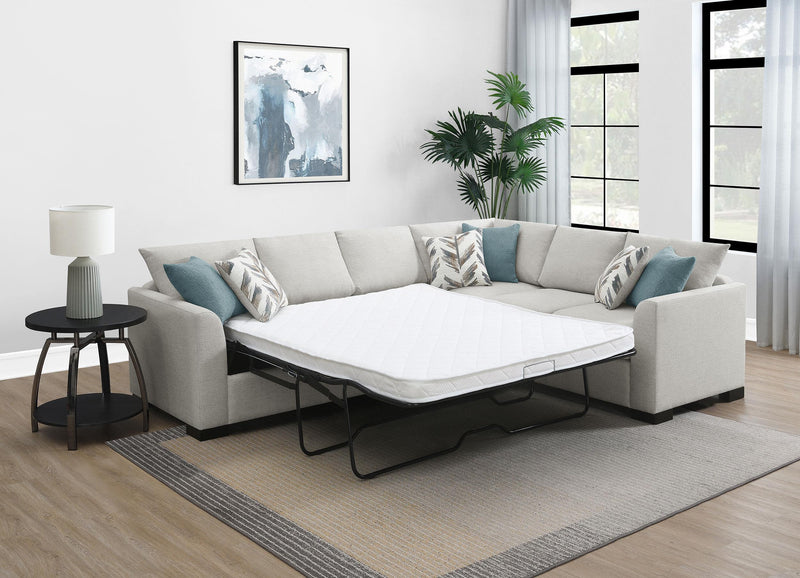 Ashford Chenille Upholstered Sleeper Sectional Sofa Greige - 500818