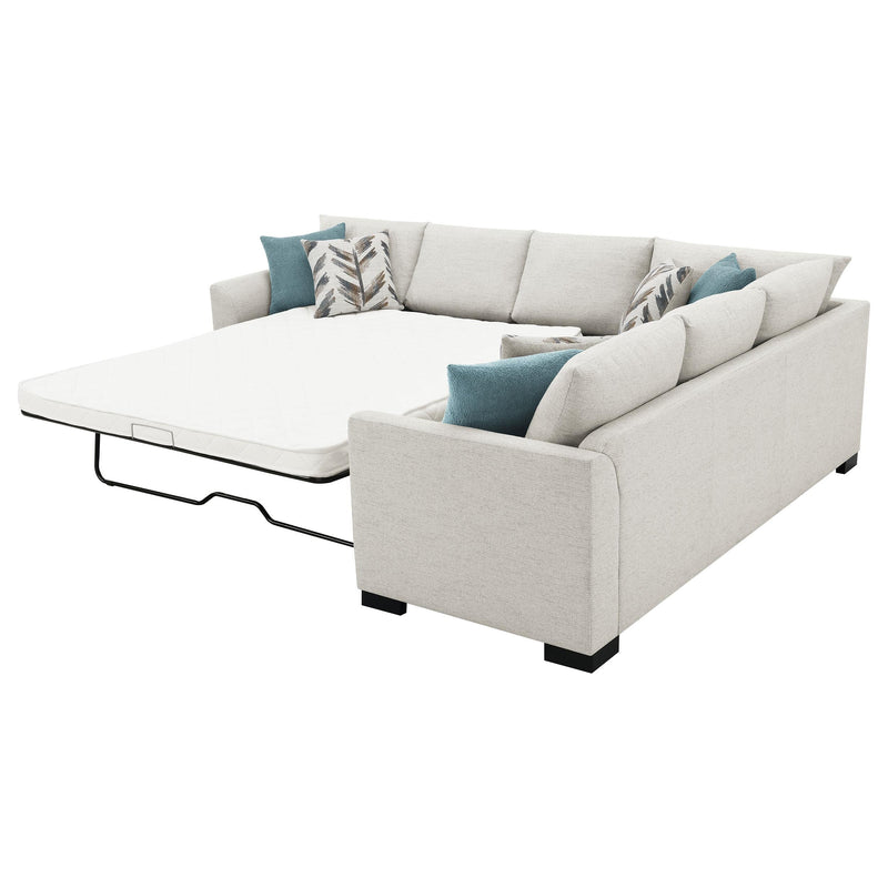 Ashford Chenille Upholstered Sleeper Sectional Sofa Greige - 500818