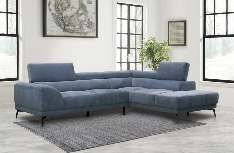 Ashland Blue RAF Sectional - DMV FurnitureSectional