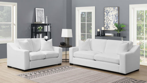 Ashlyn 2-piece Upholstered Sloped Arm Sofa Set White - 509891-S2