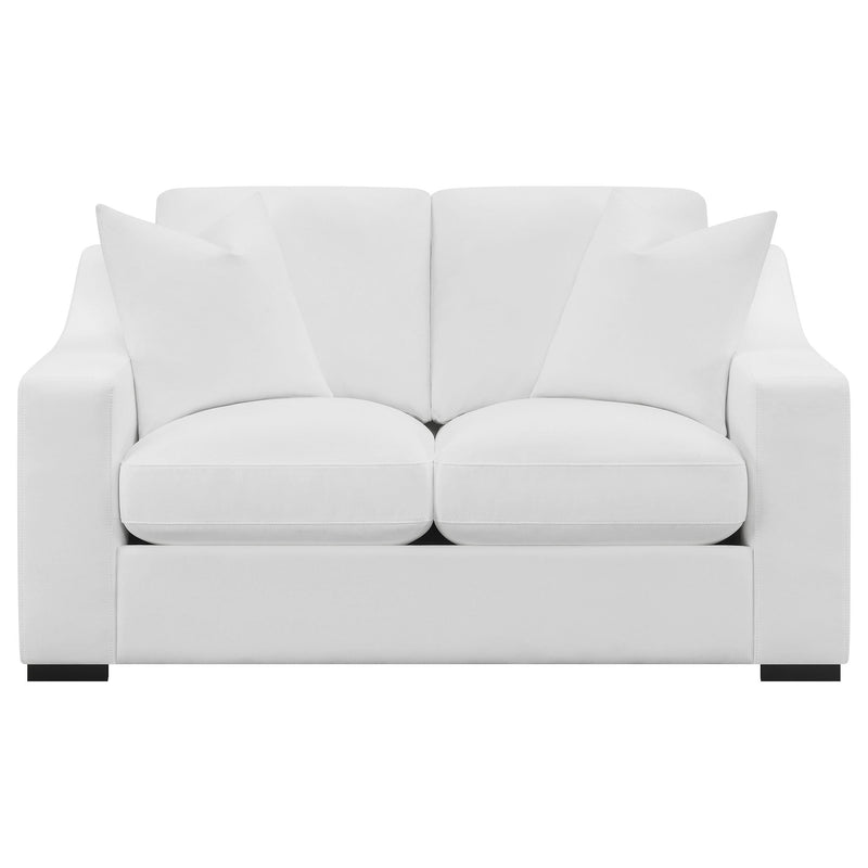 Ashlyn 2-piece Upholstered Sloped Arm Sofa Set White - 509891-S2
