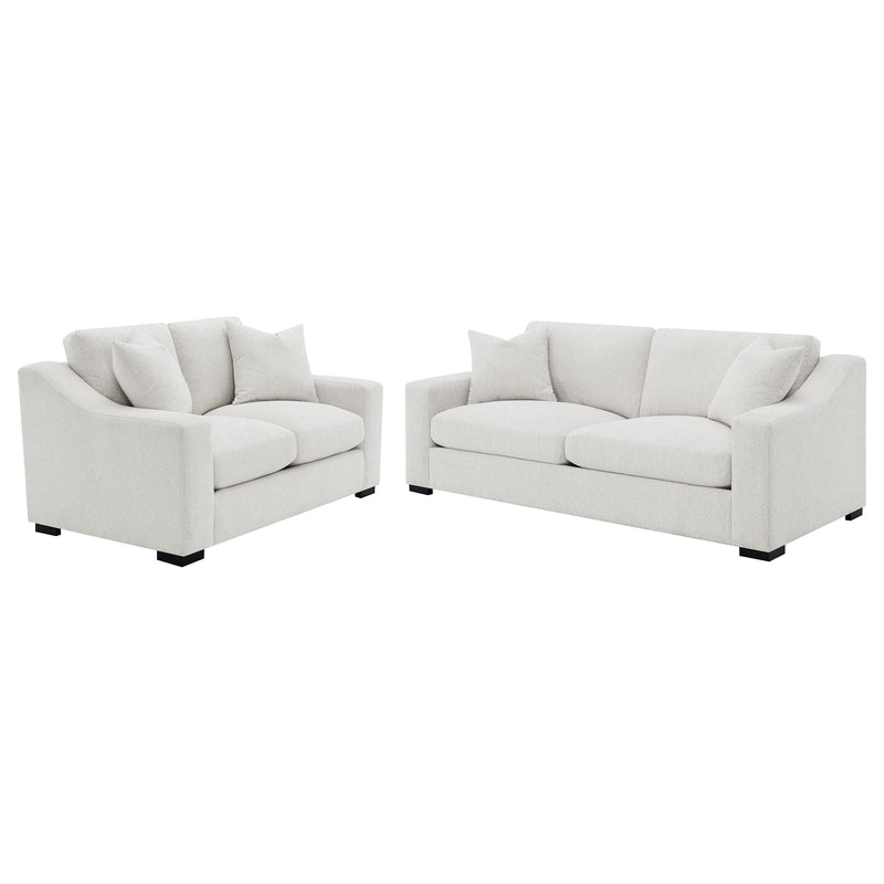 Ashlyn 2-piece Upholstered Track Arm Sofa Set Sand - 552091-S2