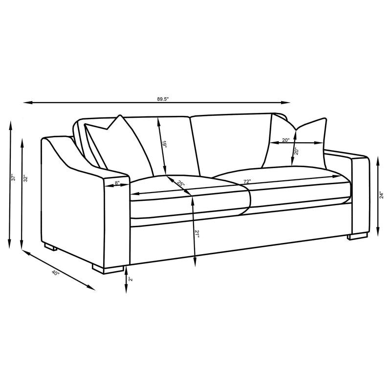 Ashlyn 3-piece Upholstered Track Arm Sofa Set Sand - 552091-S3