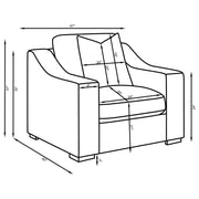 Ashlyn Fabric Upholstered Track Arm Accent Chair Sand - 552093