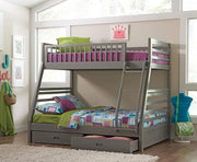 Ashton 2-drawer Wood Twin Over Full Bunk Bed Grey - 460182