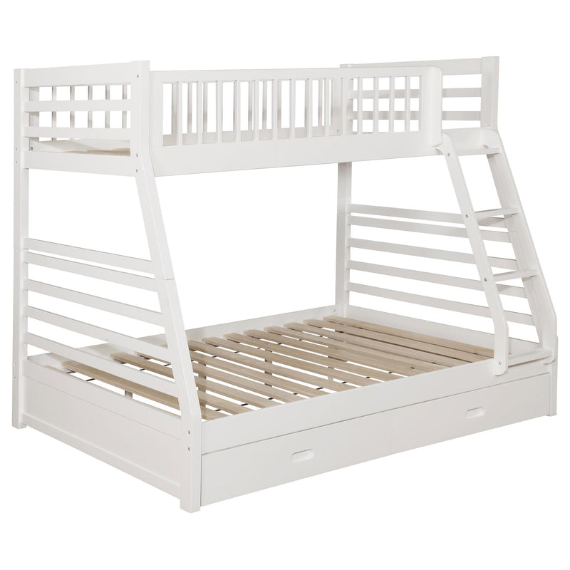 Ashton 2-drawer Wood Twin Over Full Bunk Bed White - 460180
