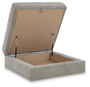 Aslan Court Pebble Ottoman With Storage - DMV Furniture