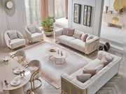 Asos 4-pieces (2 Sofa & 2 Chair) Livingroom in Cream - 200-SAN-ASO-3311