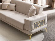 Aspendos 3-pieces (Sofa & Loveseat & Chair) Livingroom Set in Beige - 200-ST-ASP-ANKA529-321