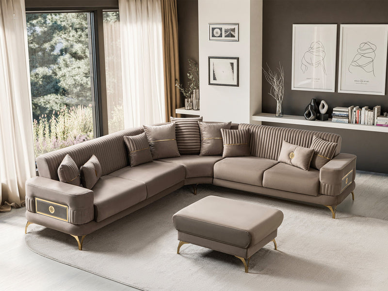 Aspendos Sectional Sofa in Beige - 200-ASP-FLORIA07-S