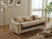 Astera 3-pieces (Sofa & Loveseat & Chair) Livingroom in Grey - 200-SIM-AST-VELVET412-321