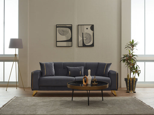 Astera Convertible Loveseat in Grey - 200-SIM-AST-VELVET412-2