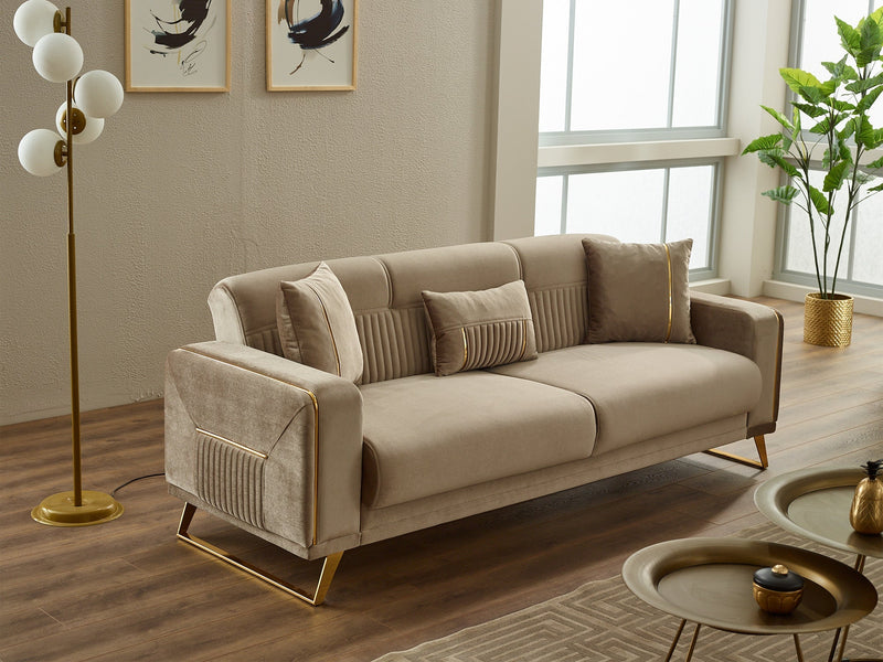 Astera Convertible Sofa in Grey - 200-SIM-AST-VELVET412-3