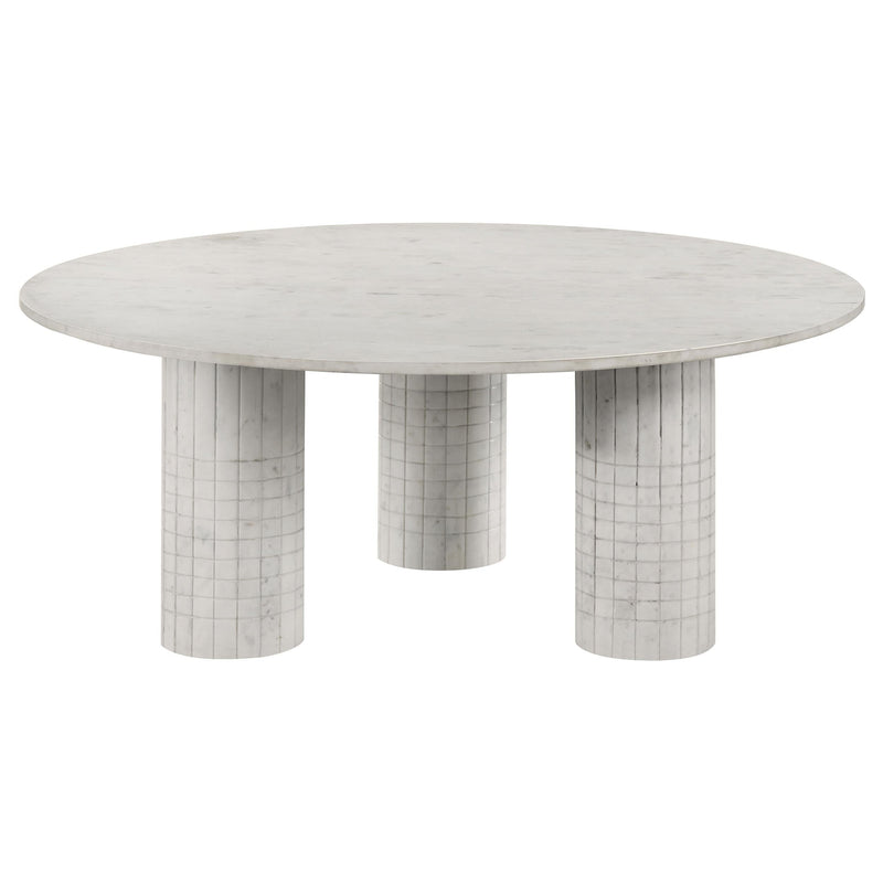 Astoria 2-piece Marble Coffee and End Table Set White - 709668-S2