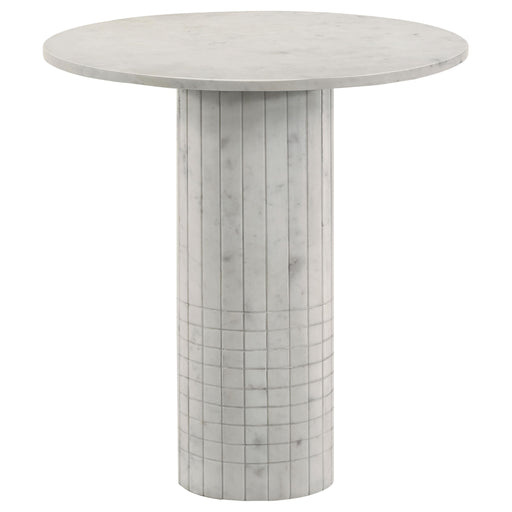 Astoria Round Genuine Marble Side End Table White - 709667