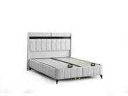 Asya Storage Bed With Headboard - Queen in Grey - 200-ELIF-ASY-150-EY393-SB