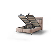 Asya Storage Bed With Headboard - Queen in Grey - 200-ELIF-ASY-150-EY393-SB