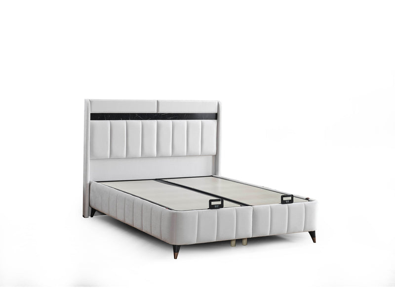 Asya Storage Bed With Headboard - Twin in Grey - 200-ELIF-ASY-90-EY393-SB