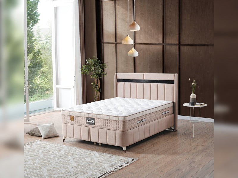 Asya Storage Bed With Headboard - Twin in Grey - 200-ELIF-ASY-90-EY393-SB