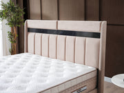 Asya Storage Bed With Headboard - Twin in Grey - 200-ELIF-ASY-90-EY393-SB