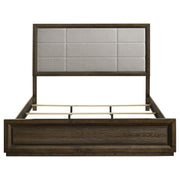 Atlas 63-inch Eastern King Upholstered Panel Bed Grey and Dark Oak - 215971KE