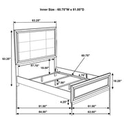 Atlas 64-inch Queen Upholstered Panel Bed Grey and Dark Oak - 215971Q