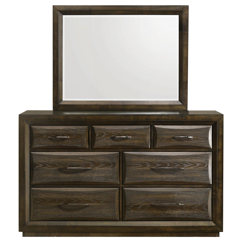Atlas 7-drawer Bedroom Dresser and Mirror Set Dark Oak - 215973M