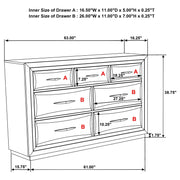 Atlas 7-drawer Bedroom Dresser Cabinet Dark Oak - 215973